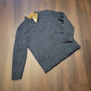 Vintage Weatherproof Quarter Button Up Sweater Mens XL Blue Sherpa Lined Sweater